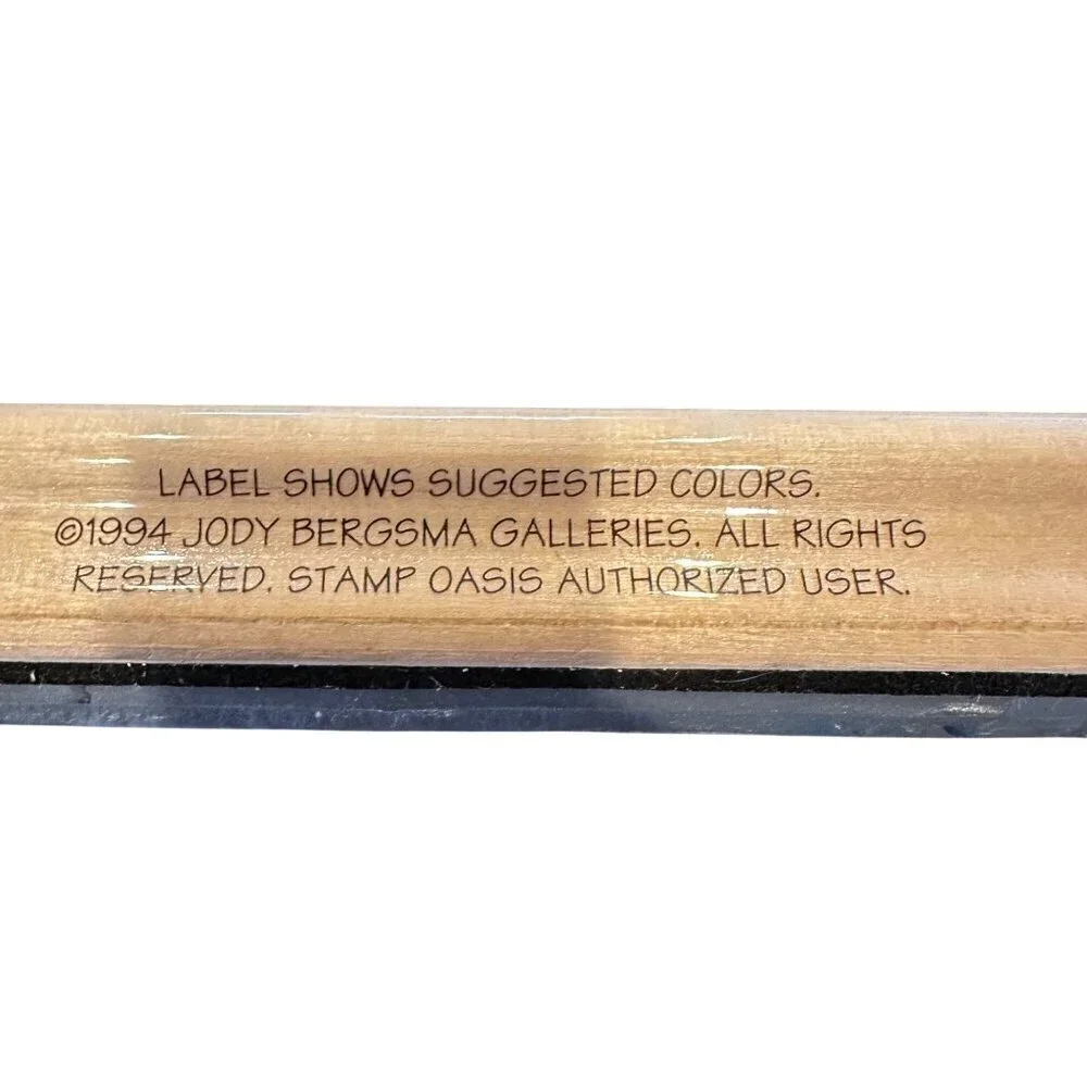 Vintage Jody Bergsma Rubber Stamp JB-25-J Christmas Morning Wood Mounted Large